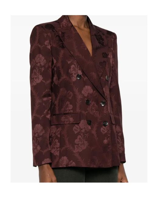 Etro Purple Double-Breasted Jacket
