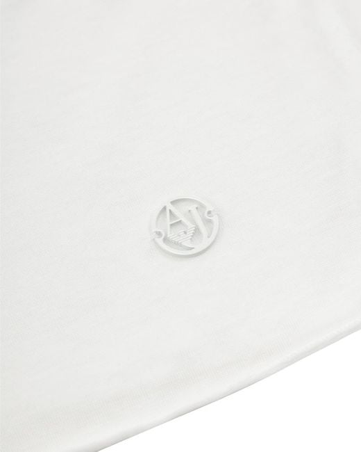 Armani Jeans White Printed T-Shirt With Round Neck