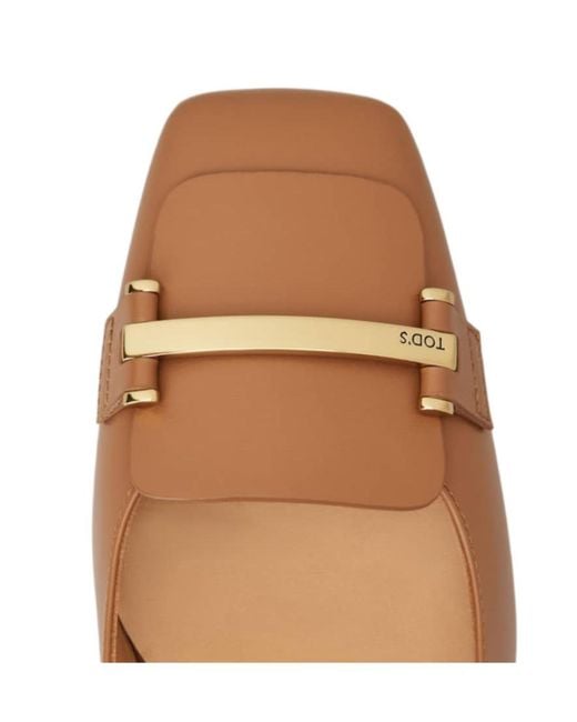 Tod's Brown Logo Engraved Pumps