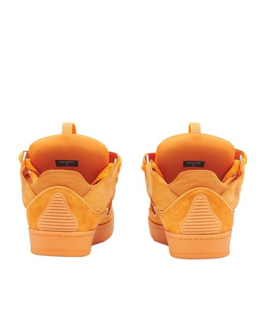 Lanvin Orange Logo-Laced Casual Sneakers for men