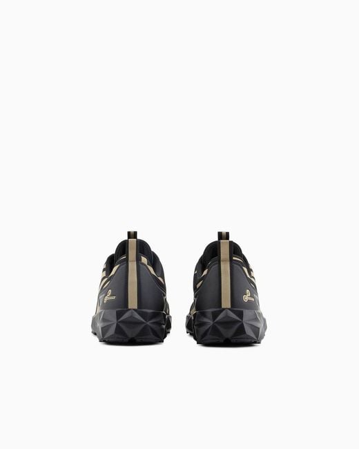 EA7 Black Logo-Print Sneakers for men