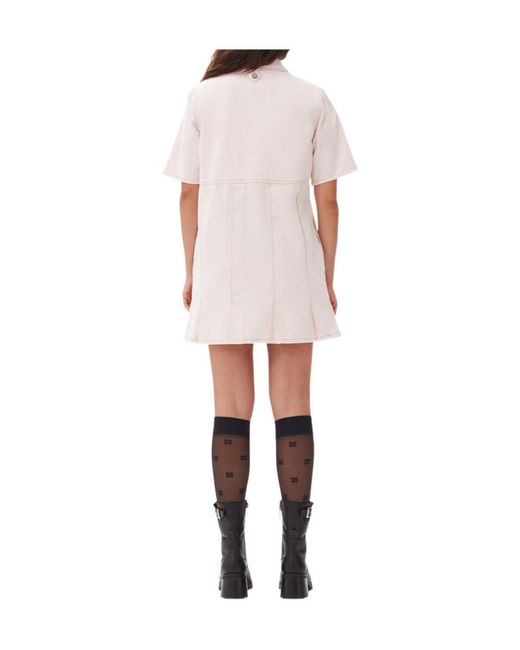 Ganni Pink Denim Mini Dress
