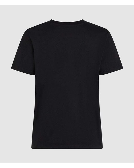 Karl Lagerfeld Black Stud-Embellished Crew-Neck T-Shirt