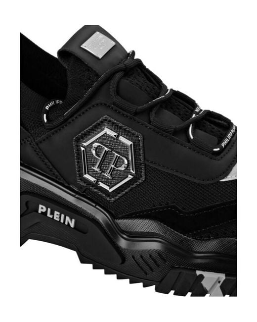Philipp Plein Black Predator Low-Top Lace-Up Sneakers for men