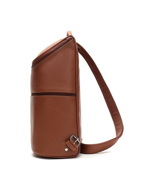 Longchamp Brown Le Foulonné Grained-Leather Backpack for men