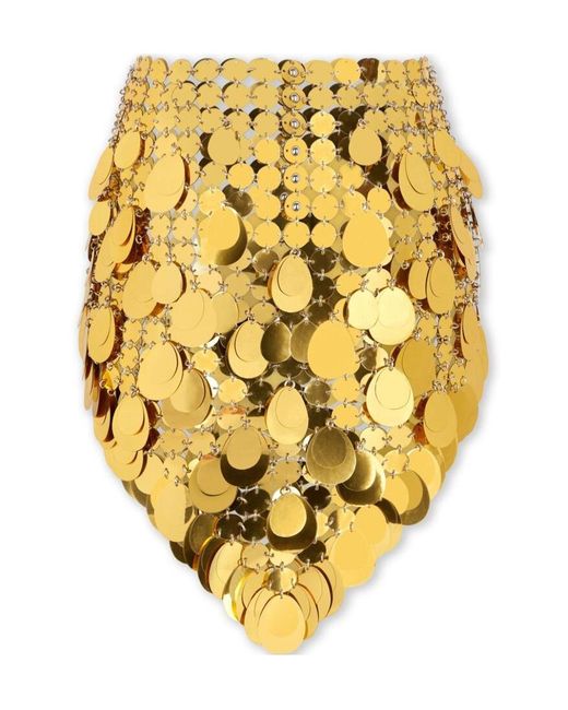 Rabanne Metallic Sparkle Assembly Assymetric Skirt