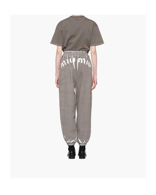 Miu Miu Gray Printed Cotton Sweatshirt