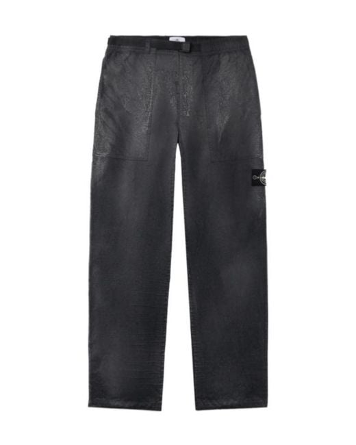 Stone Island Blue Loose Fit Fatigue Trousers for men
