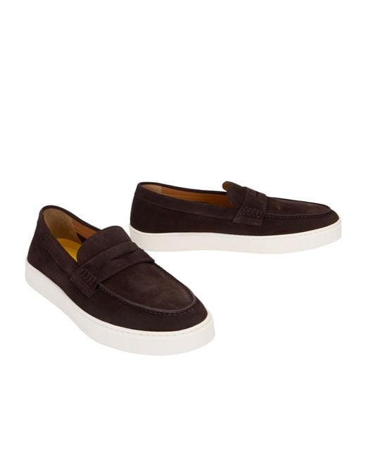 Doucal's Brown Slip-On Penny Loafers for men