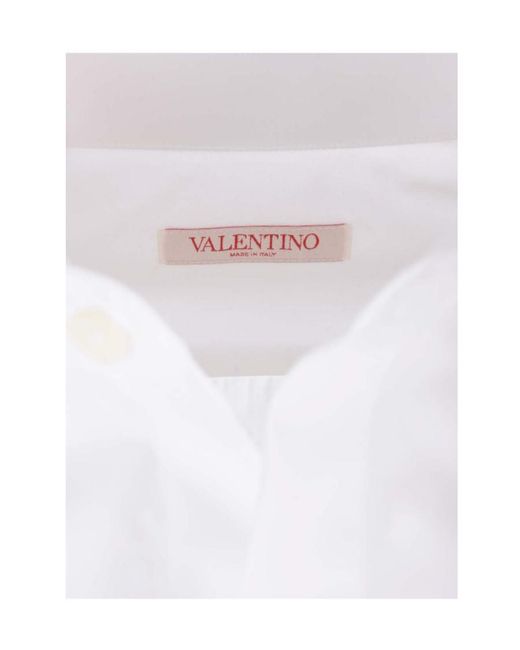 Valentino White Buttoned Curved Hem Shirt for men