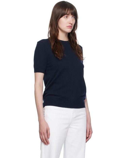Khaite Blue The Pierre Short-Sleeved Jumper