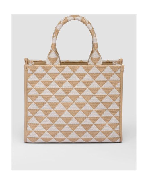 Prada Natural Symbole Small Top Handle Bag