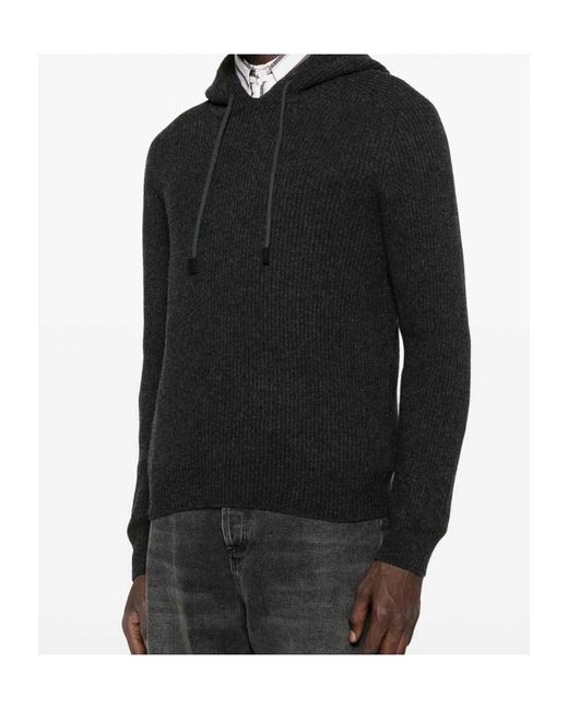 Tagliatore Black Long-Sleeved Sweater for men
