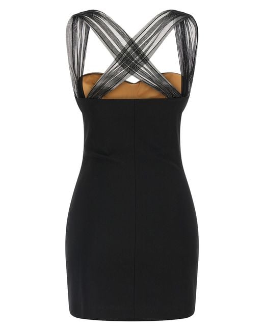Nensi Dojaka Black Draped Padded Cup Mini Dress