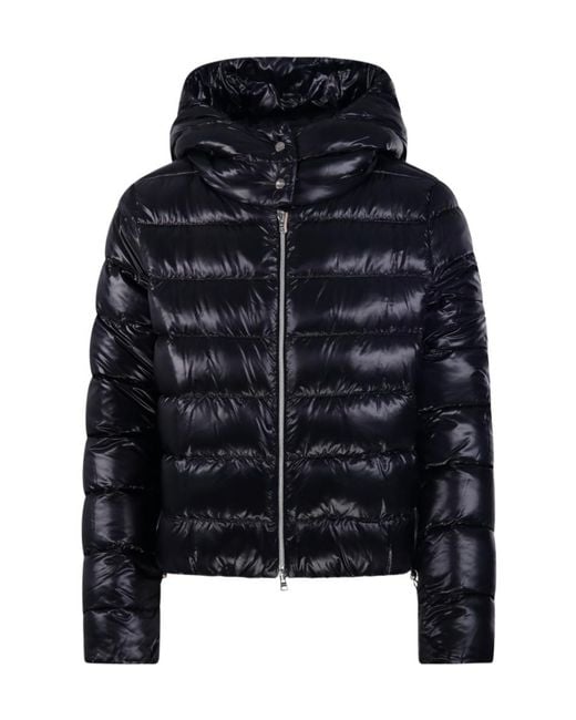Herno Black Hooded Quilted Down Jacket