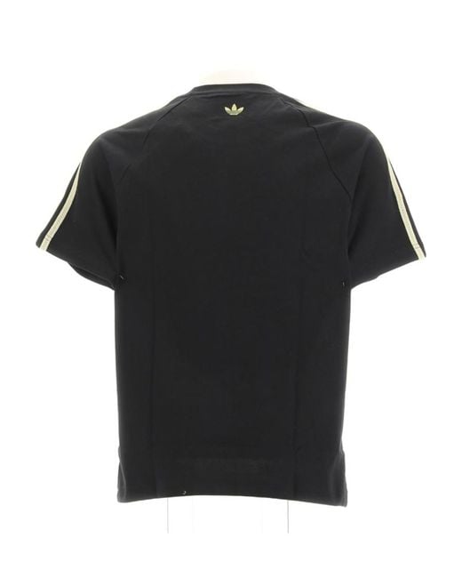 Adidas by Wales Bonner Black Adidas By Wales Bonner Logo Detailed Crewneck T-Shirt for men