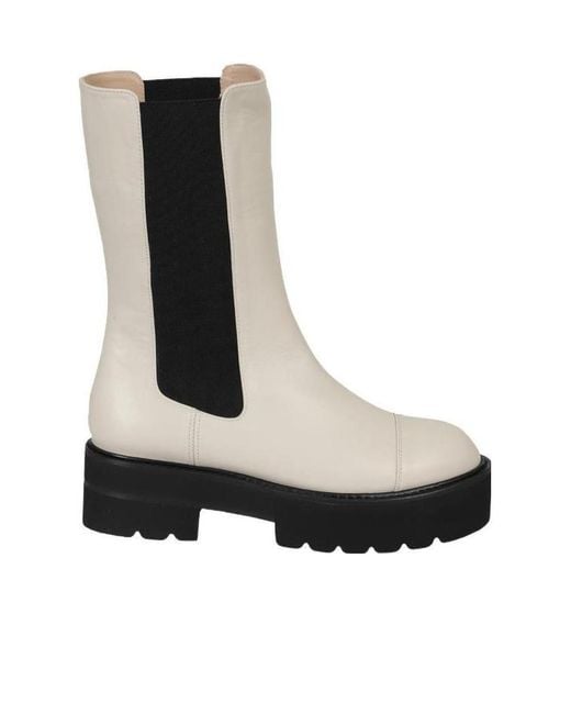 Stuart Weitzman Black Presley Ultralift Round Toe Boots