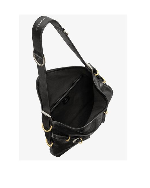 Givenchy Black Voyou Logo Detailed Medium Shoulder Bag