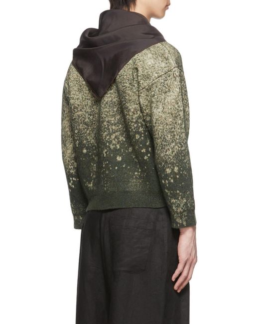 Maison Margiela Green Discharged Wool Sweater for men
