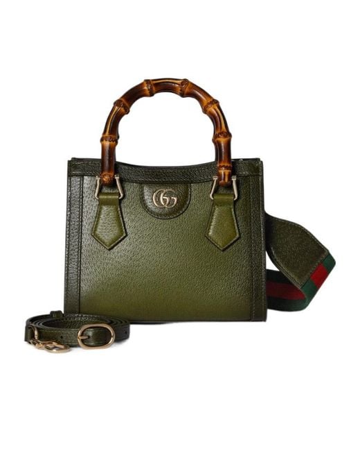 Gucci Green Diana Small Tote Bag