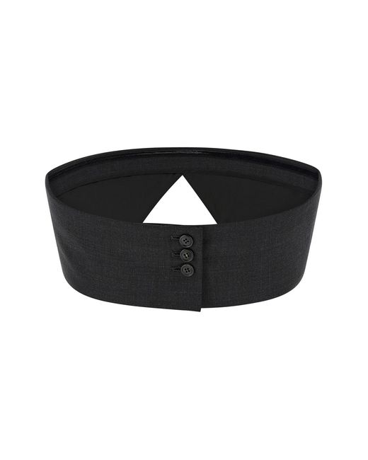 Prada Black Buttoned Wide Belt