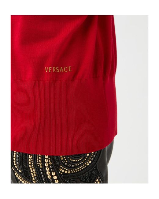 Versace Embroidered Wool Knit Cardigan