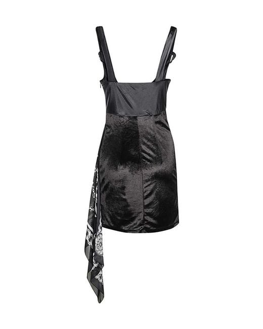 Versace Jeans Black Couture Scarf Detail Sleeveless Mini Dress