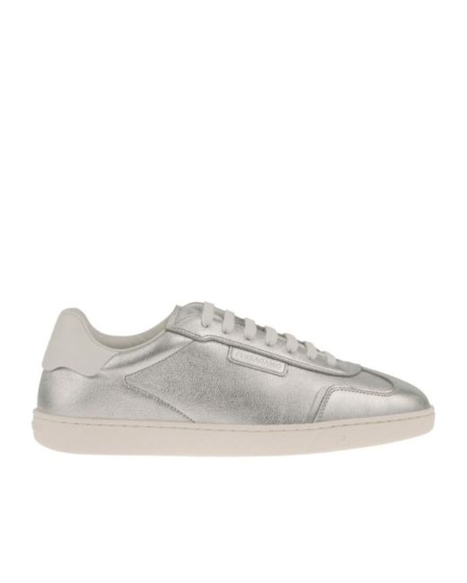 Ferragamo Gray Ferragamo Logo Tag Low-Top Sneakers