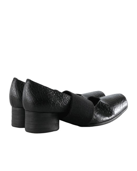 Uma Wang Black Square-Toe Ballet Flats