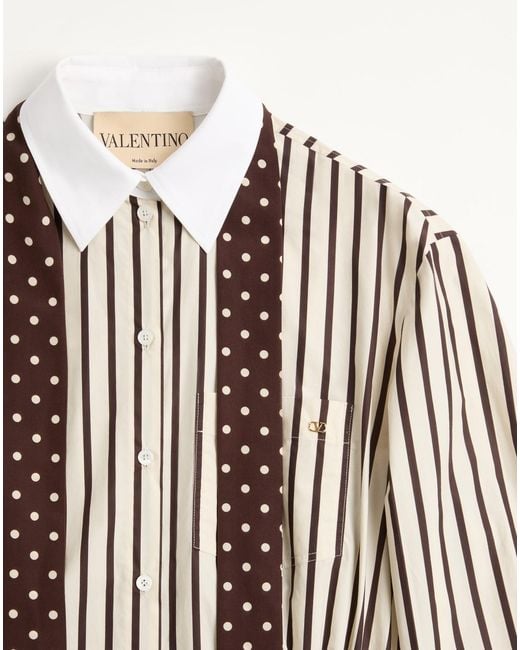 Valentino Natural Striped Bow Detailed Dress