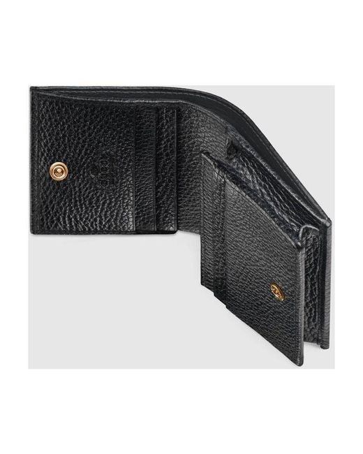 Gucci Black Logo Plaque Bifold Wallet