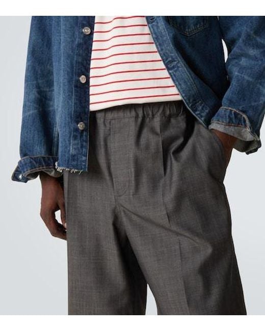 Plan C Gray Wool Shorts for men