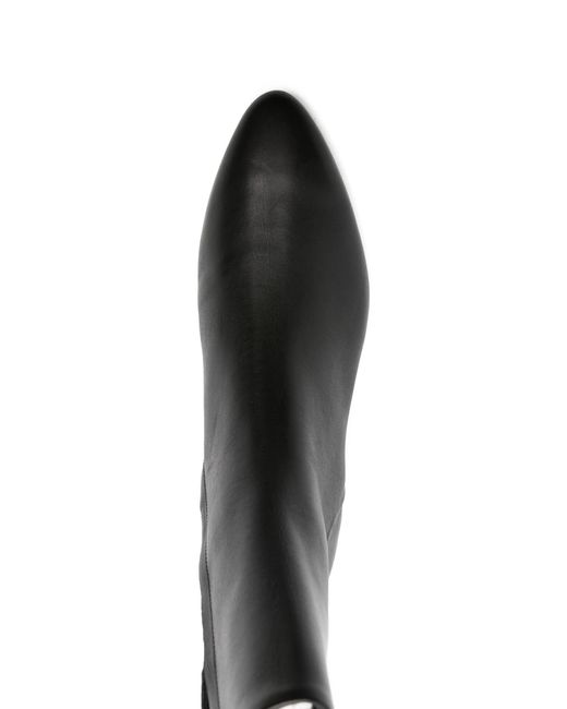 Aeyde Black Leather Pointed-Toe Ankle Boots