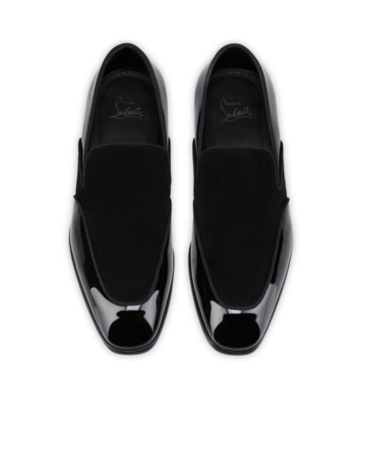 Christian Louboutin Black Yaki Almond Toe Loafers for men