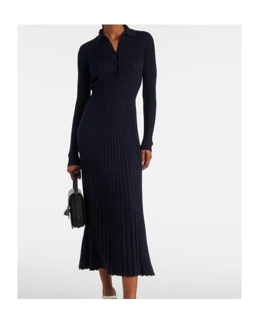 Gabriela Hearst Blue Ardor Silk And Cashmere Midi Dress