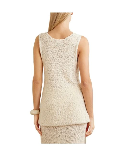 The Elder Statesman Natural Cashmere And Linen-Blend Tank
