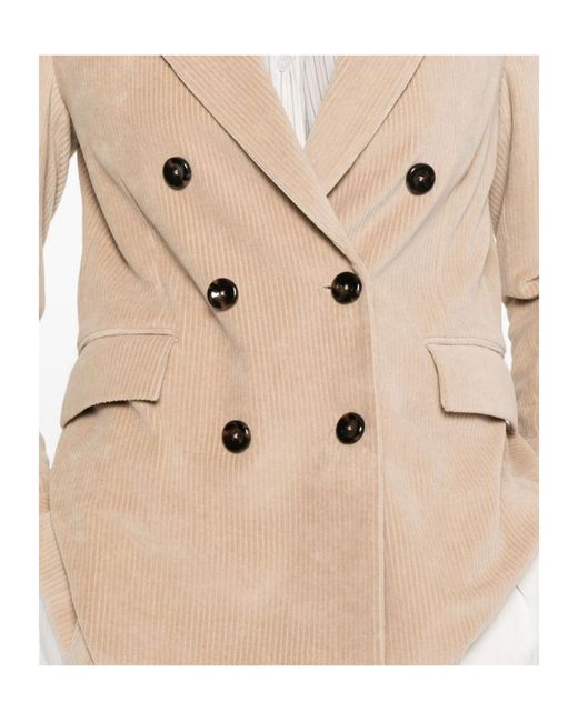 Circolo 1901 White Double-Breasted Velvet Jacket