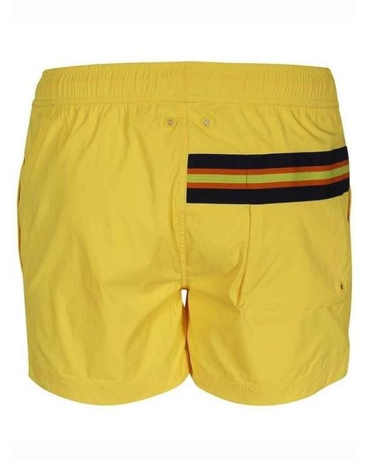 K-Way Yellow Logo Swim Trunks for men