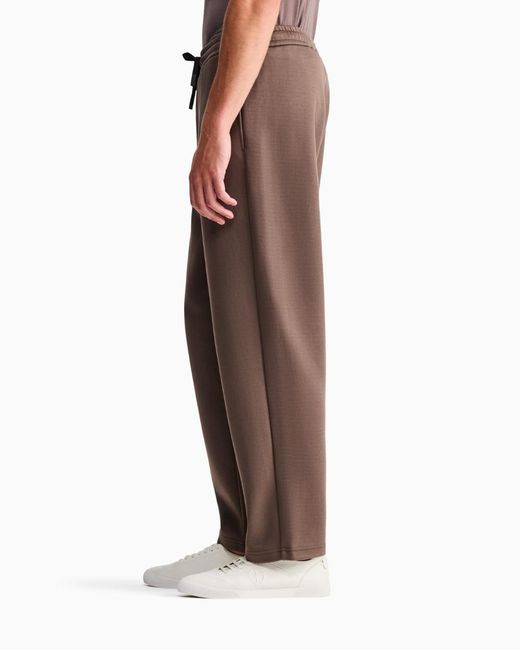 Giorgio Armani Brown Drawstring Logo-Patch Trousers for men