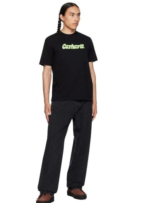 Carhartt Blue Wip Logo Patch Wide Leg Jeans for men