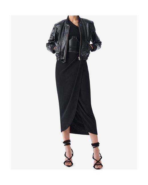 IRO Black Long Wrap Skirt