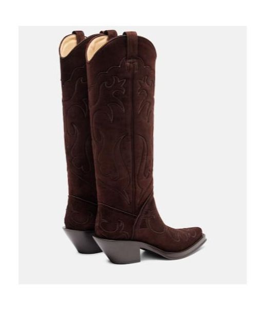 Gabriela Hearst Brown Capitana Suede Cowboy Boots