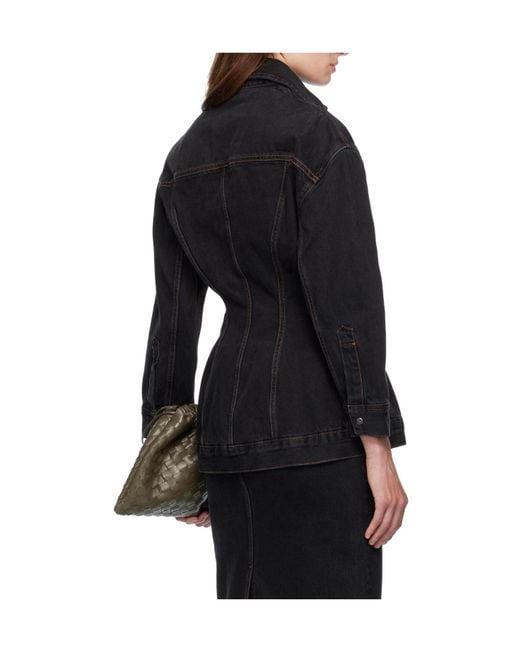 Wardrobe NYC Black Denim Jacket With Nipped Waist