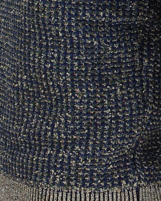Balmain Gray Sequin-Embellished Button-Detail Sweater
