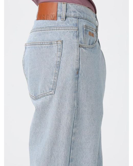 MSGM Blue Marbled Denim Trousers for men