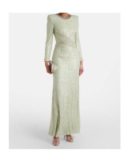 Jenny Packham White Macelline Sequined Gown