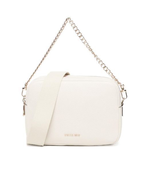 MICHAEL Michael Kors White Bryant Medium Pebbled Camera Crossbody Bag