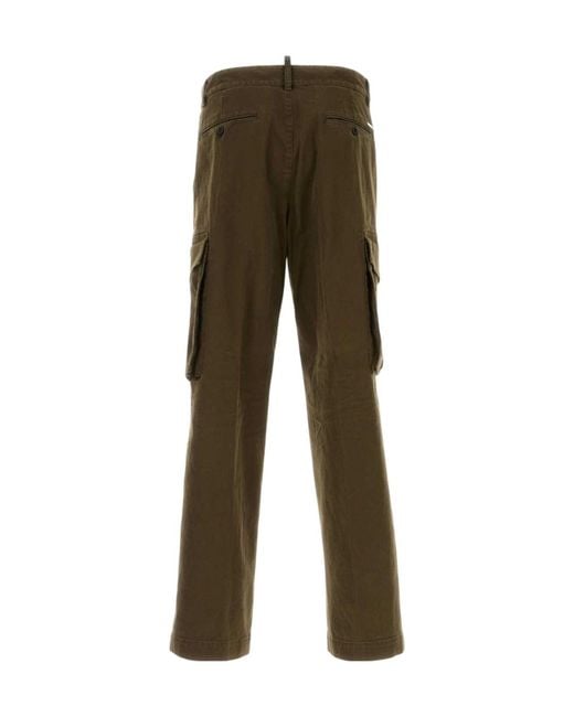 DSquared² Green Loose Cargo Pants for men