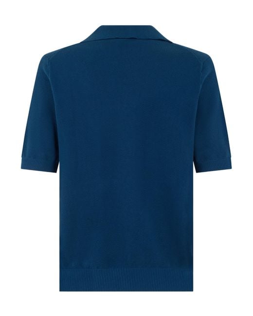 K-Way Blue Piqué Short-Sleeve Polo Shirt for men