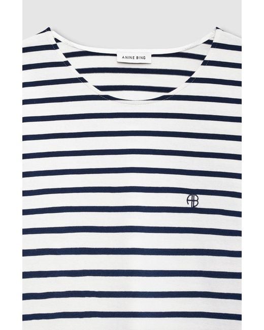 Anine Bing Blue Newton Striped T-Shirt